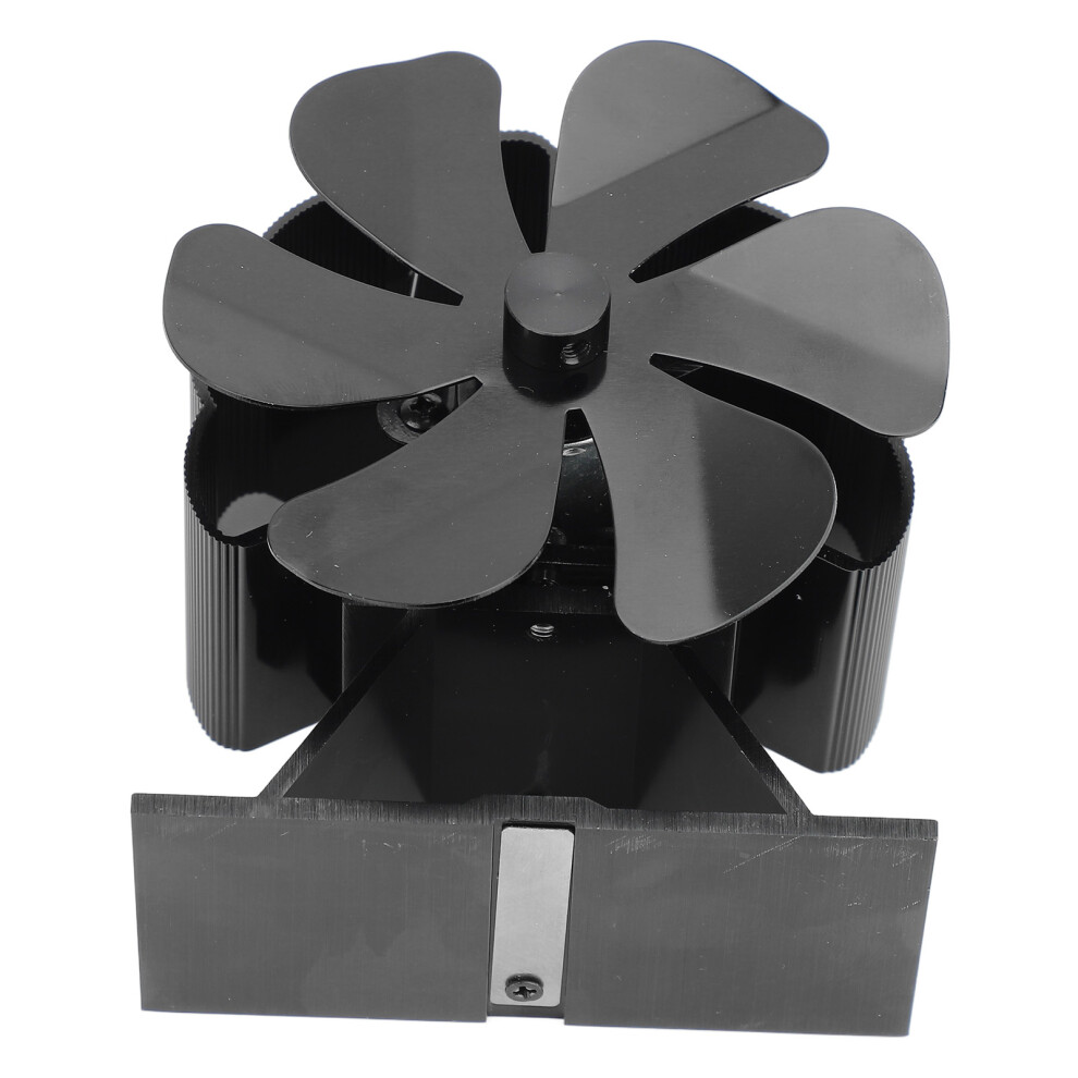 Wood Stove Fan 6 Blade Heat Powered Aluminum Black 4611332722162