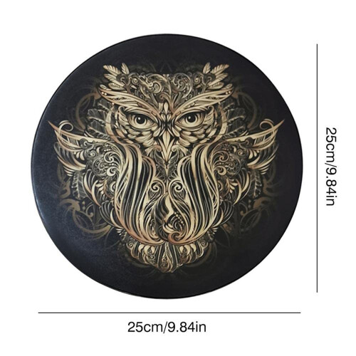 Shamanic Drum 25cm Round Tree Pattern Polyester Sheepskin Vintage Instrument 1