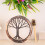 Shamanic Drum 25cm Round Tree Pattern Polyester Sheepskin Vintage Instrument 4
