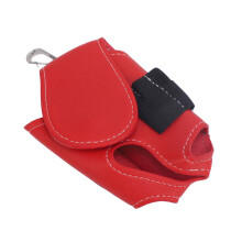 Golfball-Tasche mit Gurt und Ballhalter – Kapazität für 2 Bälle, aus PU-Leder, mit Schnalle und Clip, für Golfer, Rot
