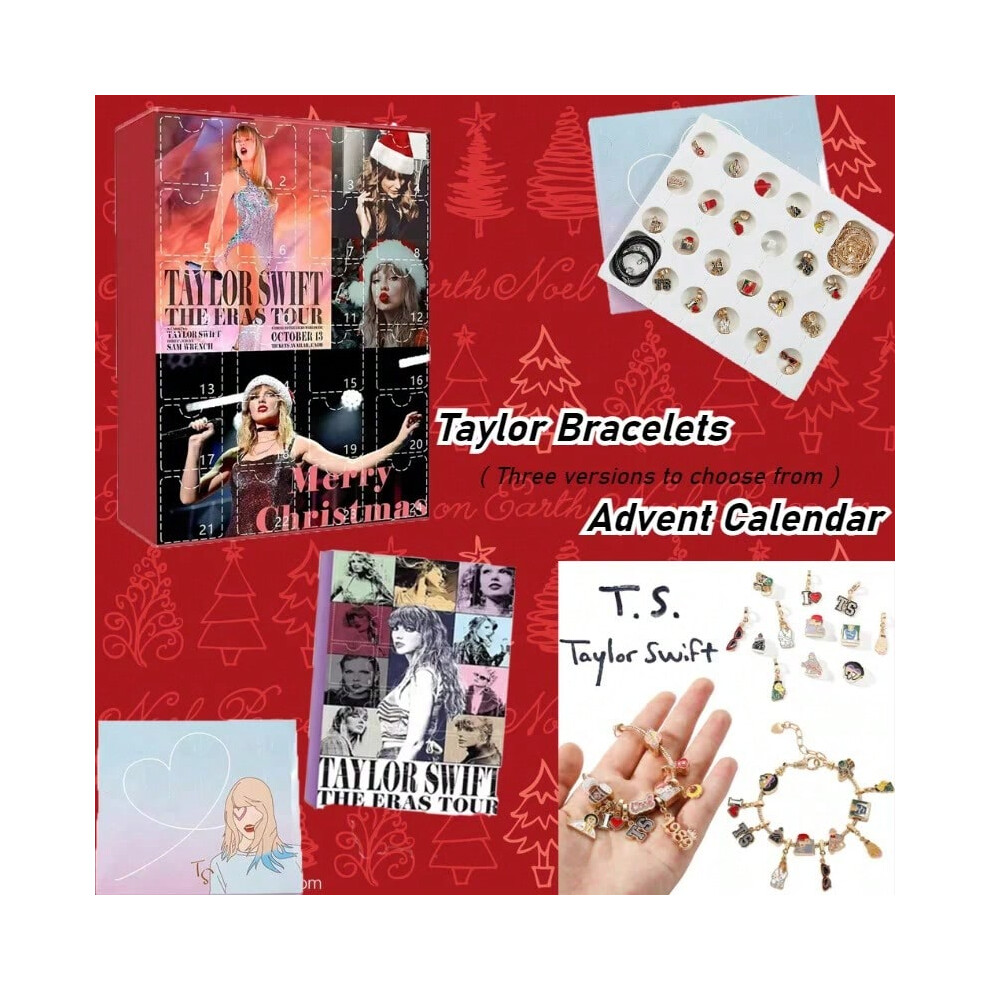 Christmas Decorative Taylor Bracelets Advent Calendar Decorative Xmas Taylor Bracelets Toy Arrival Calendar for Kids Teens Women