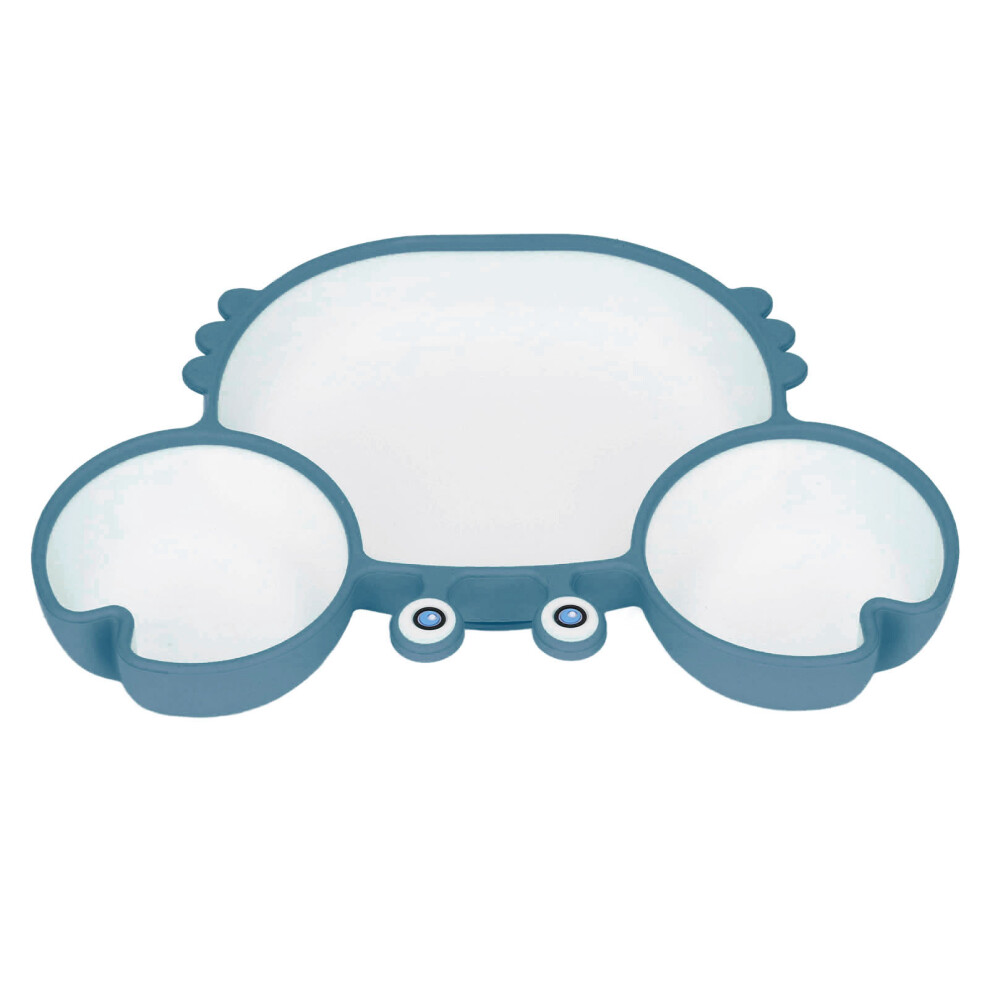 Crab Suction Plate With Silicone Divided Base 16X23cm Blue