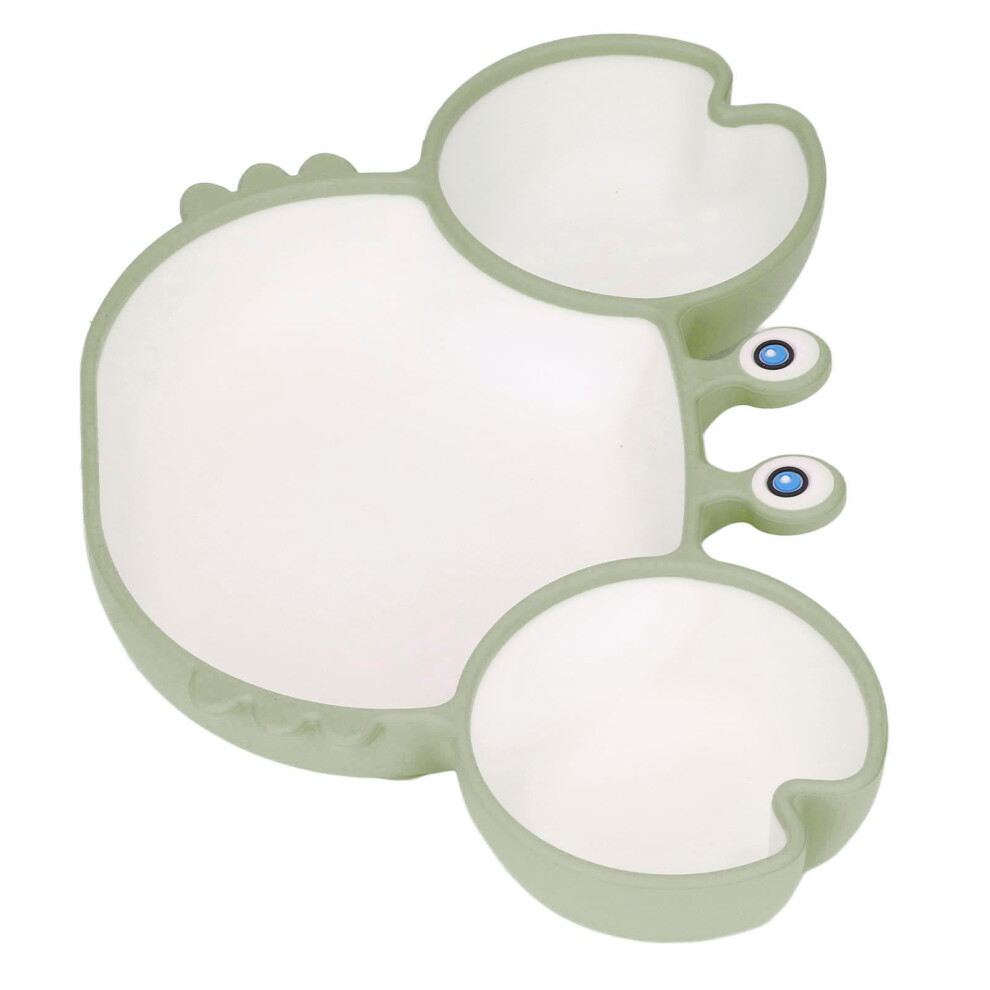 Green Crab Plate with Suction Base & Soft Silicone for Kids Meals