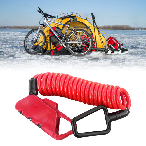 Candado de cable telescópico K2N Password Rojo 7.8oz Bicicleta