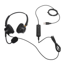 Headset mit geräuschunterdrückendem Mikrofon, USB, mit dualem Ohr, Lautstärkeregelung, Büro-Telefon-Headset für Call Center Kundenservice,