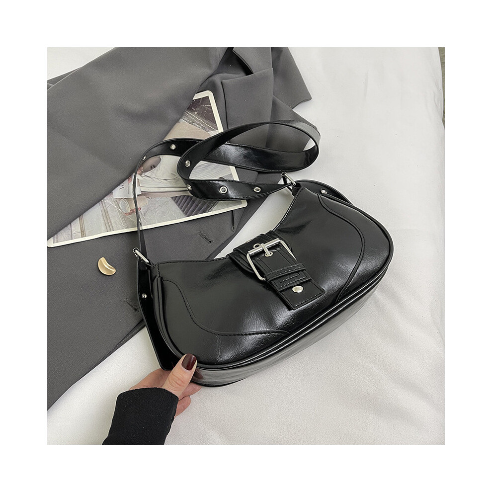 (Black) Medium Sized Fashionable Crescent Bag In Elegant Colors For Street Style Enthusiasts-image-OPC-PJBKTW2-NEW