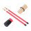 Red Bamboo Percussion Tool Set: 2Pcs Drumstick Brush & Mallet 14
