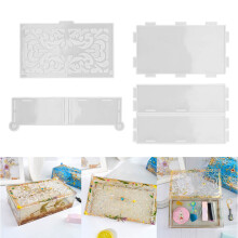 4 piezas Caja de almacenamiento para moldes de resina - Silicona, con diseño