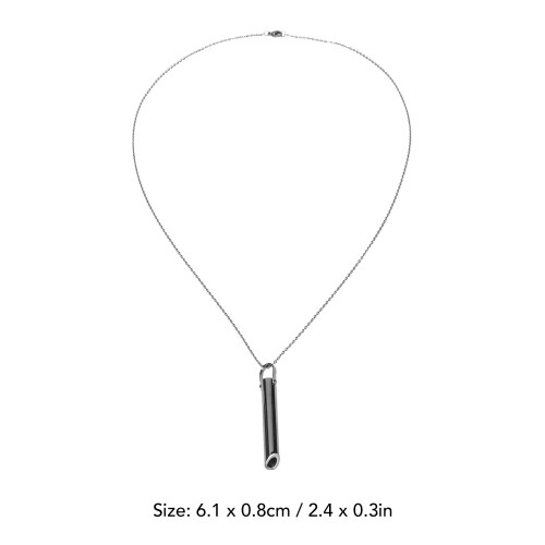 Collar que respira de acero inoxidable negro 6,1x0,8 cm 2