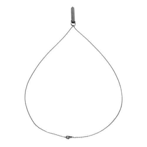 Collar que respira de acero inoxidable negro 6,1x0,8 cm