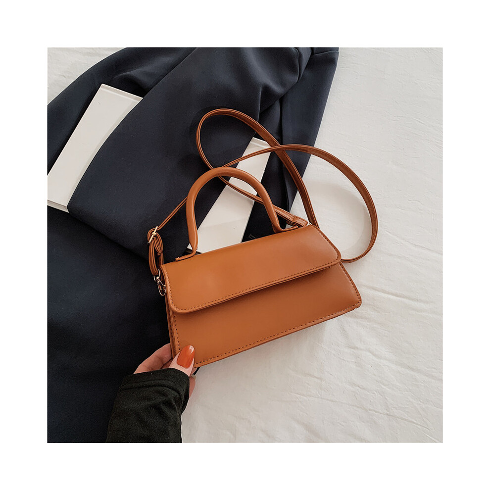 (Brown) Stylish Black Chic Pink Brown White Khaki Pu Handbag Perfect Everyday Use For-image-OPC-PJBKZFV-NEW