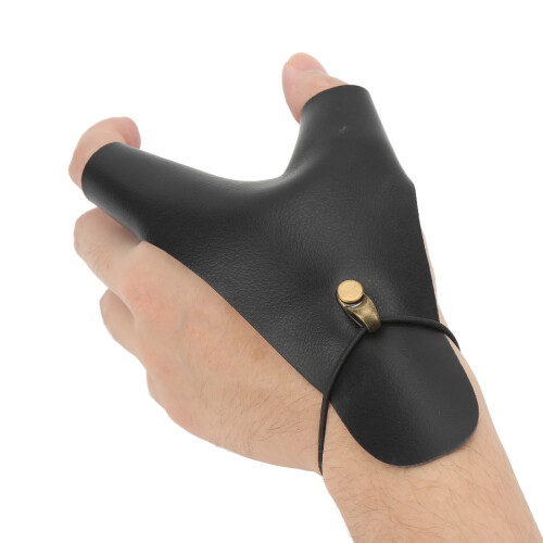 Soft PU Leather Adjustable Archery Hand Guard Fits Any Hand Size 2