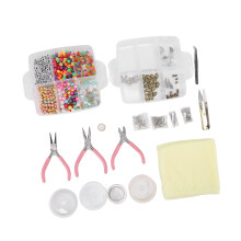 3-Layer Beading Jewelry Making Kit with Metal & Acrylic Supplies for Adults