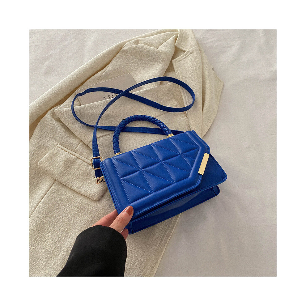 (Blue) Trendy Daily Use Handbag For Women Spacious Pu Small Square Bag Stitching Unique With-image-OPC-PJBMCVX-NEW