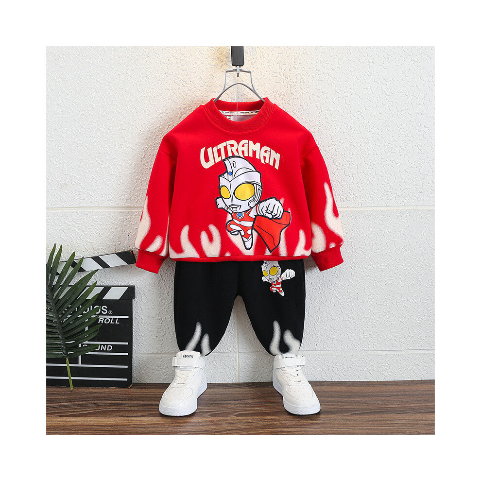 (Red, 150cm) Trendy Kids Ultraman Winter Outfit Set With Plush Hoodie And Long Pants For Stylish Ages Boys 38-image-OPC-PJBMDHZ-NEW