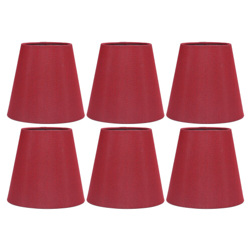 6PCS Fabric Lampshade for E14 Bulb, Wine Red, 9.3x14x13cm 1