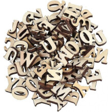 100 Pcs Wooden Letters Wooden Alphabe Disks for Diy Scrapbooking Craft Decoration