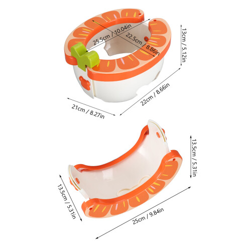 Siège-pot pliable orange pour tout-petit 21x22x13cm 1