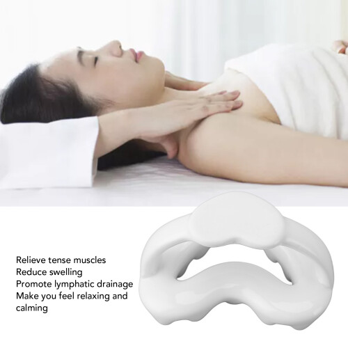 Strumento gua sha a forma di cuore in ceramica per viso e collo 2