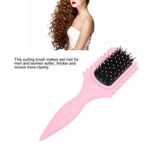 Pink Ergonomic Styling Brush with Soft Bristles for Drying & Shaping 2