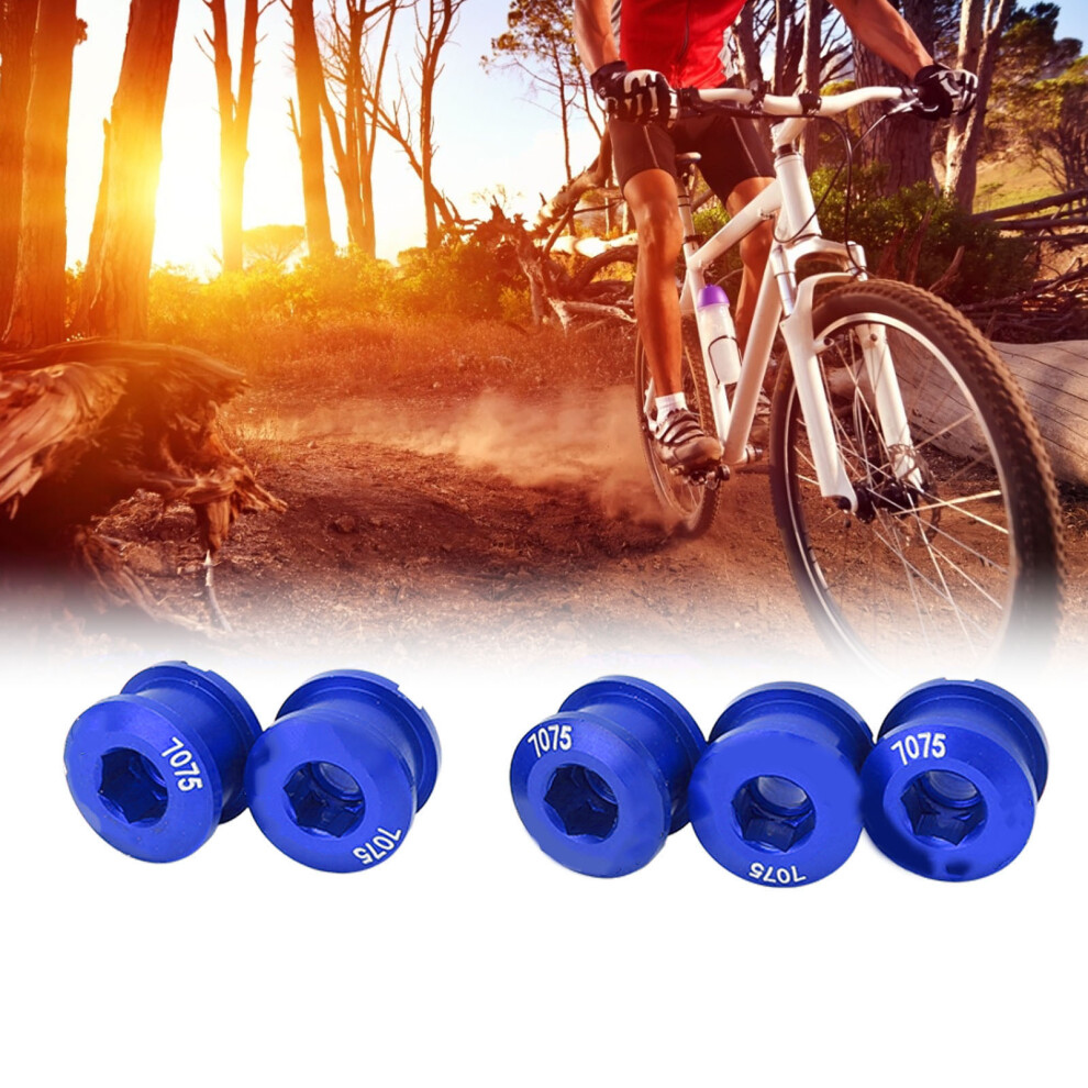 5Pcs Aluminum Alloy Bicycle Chainring Bolts Ultra Light Blue For Road & Mountain Bikes 6901332777643