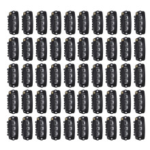 2.8cm Black U Shaped 6 Teeth Hair Wig Clips 50pcs Stainless Steel