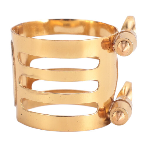 Ligature de saxophone ténor - Laiton à double vis doré