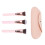 Silicone Makeup Brush Holder Set with 3 Solid Wood Brushes Travel Dustproof 15