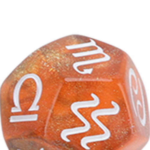 3 Stück 12-seitiges Glitzer Typ-2 astrologische Würfelset 2