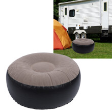 Aufblasbarer flockiger Hocker Vielseitig, leicht, tragbar, ergonomisches Design, runder tragbarer aufblasbarer Hocker für Reisen,Camping,Ou