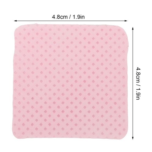 500 piezas de algodón de limpieza para pegamento de uñas rosa 4.8x4.8 cm 1