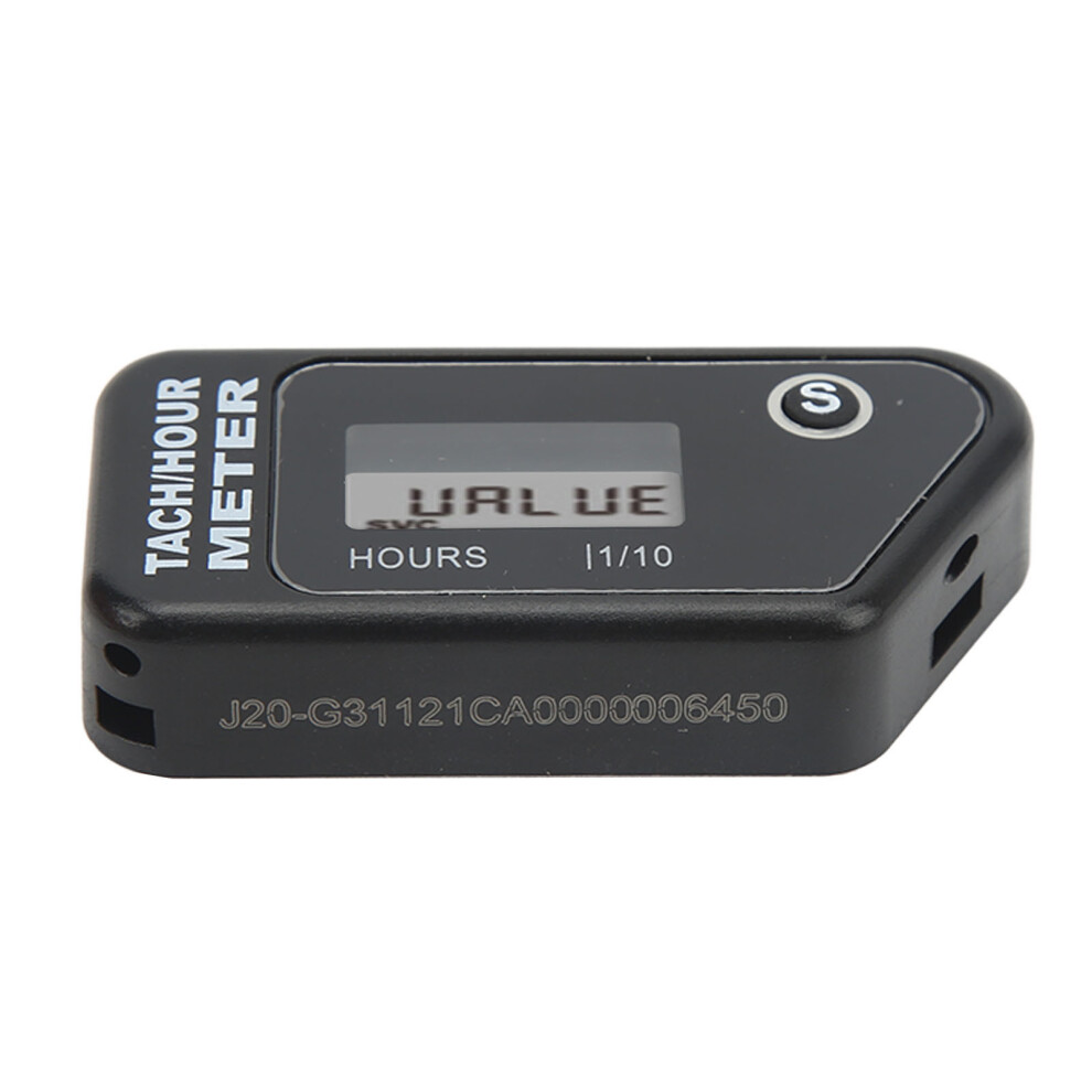 Inductive Digital Tach Hour Meter Ip68 Waterproof For Motorcycles & Lawn Mowers Black 6951332805419