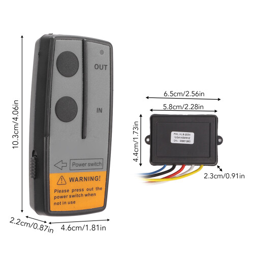 Universal Wireless Winch Remote Control Kit 434MHz for ATV Black 2