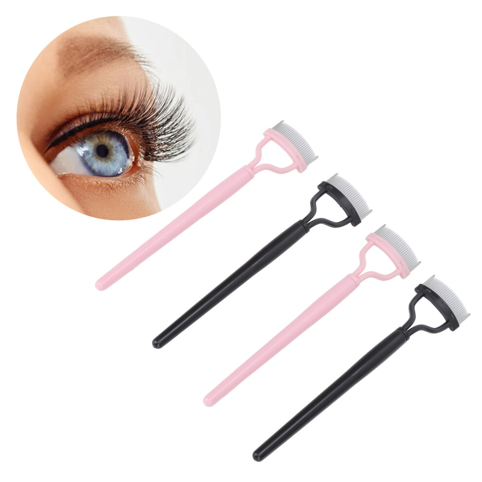 4pcs Cosmetic Eyelash Separator with Stainless Steel Teeth Compact Lash Tool