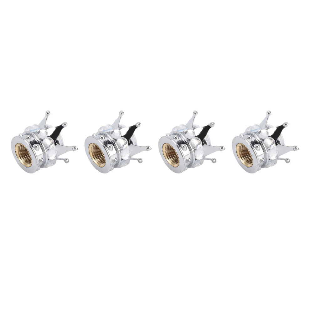 4 Pack Diamond Style Tire Valve Stem Cap, Universal For Cars & Bicycles White 4071332818430