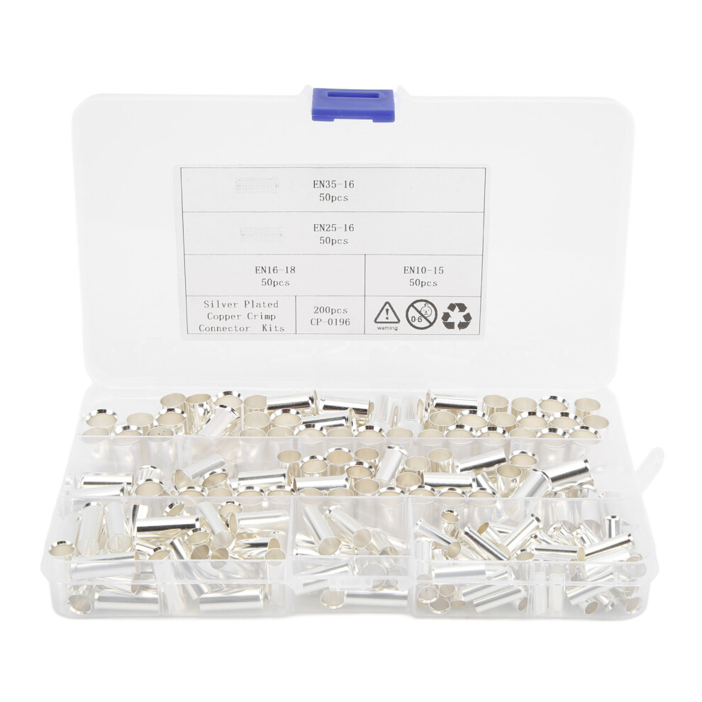 200 Pcs Copper Wire Ferrules 2-8 Awg Crimp Terminals For Car & Appliances 4981332821265