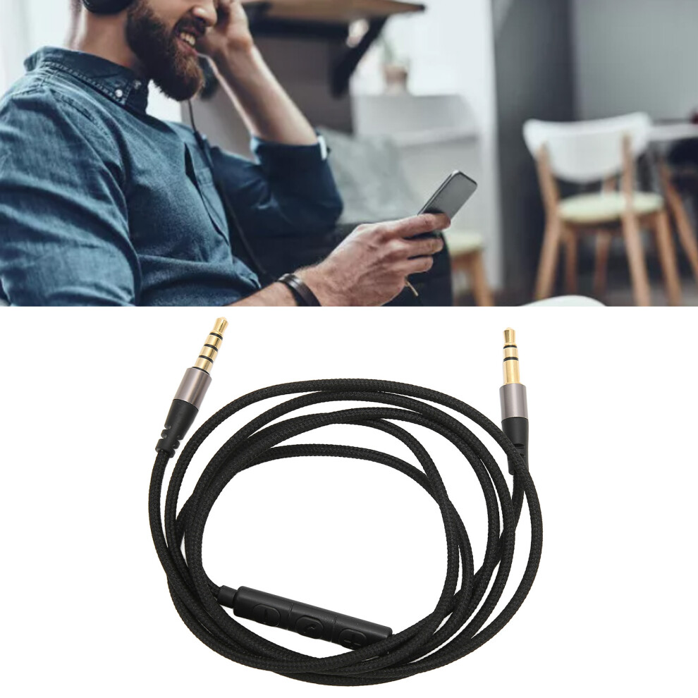 Durable 3.8Ft 3.5Mm Headphone Cord With Mic Ofc Core Volume Control 9461332827504