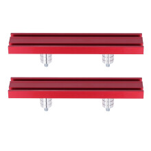 Kit de tope de cepillado, perro de banco y abrazaderas de 15,8 mm, rojo y plateado
