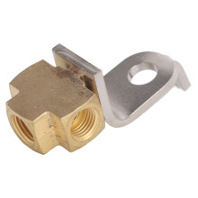 3‑Wege‑Bremsleitungs‑T‑Stück mit Befestigungshalterung, 3/8 Zoll‑24‑Gewindeanschlüsse, invertierte Flare‑Fittings für 3/16 Zoll Rohr