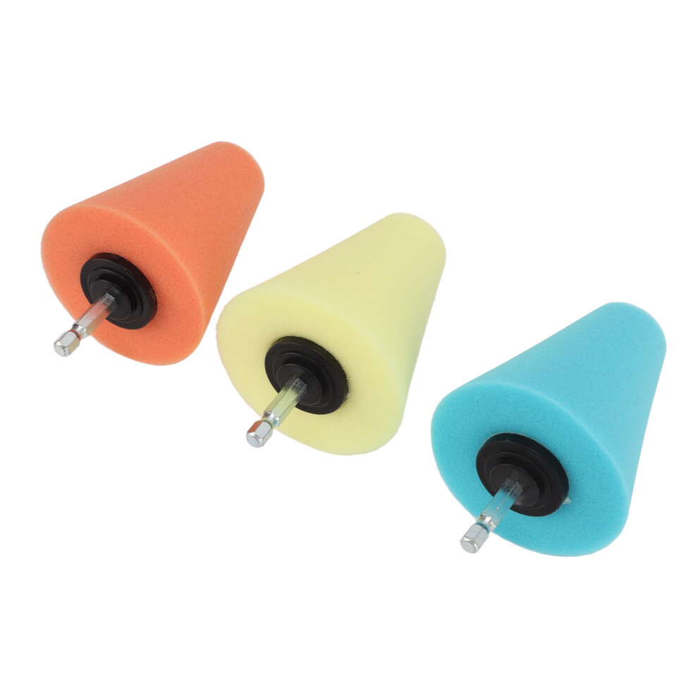 3Pcs Hub Conical Polishing Foam Pads For Auto Boat Motorcycle Detailing 4691332829863