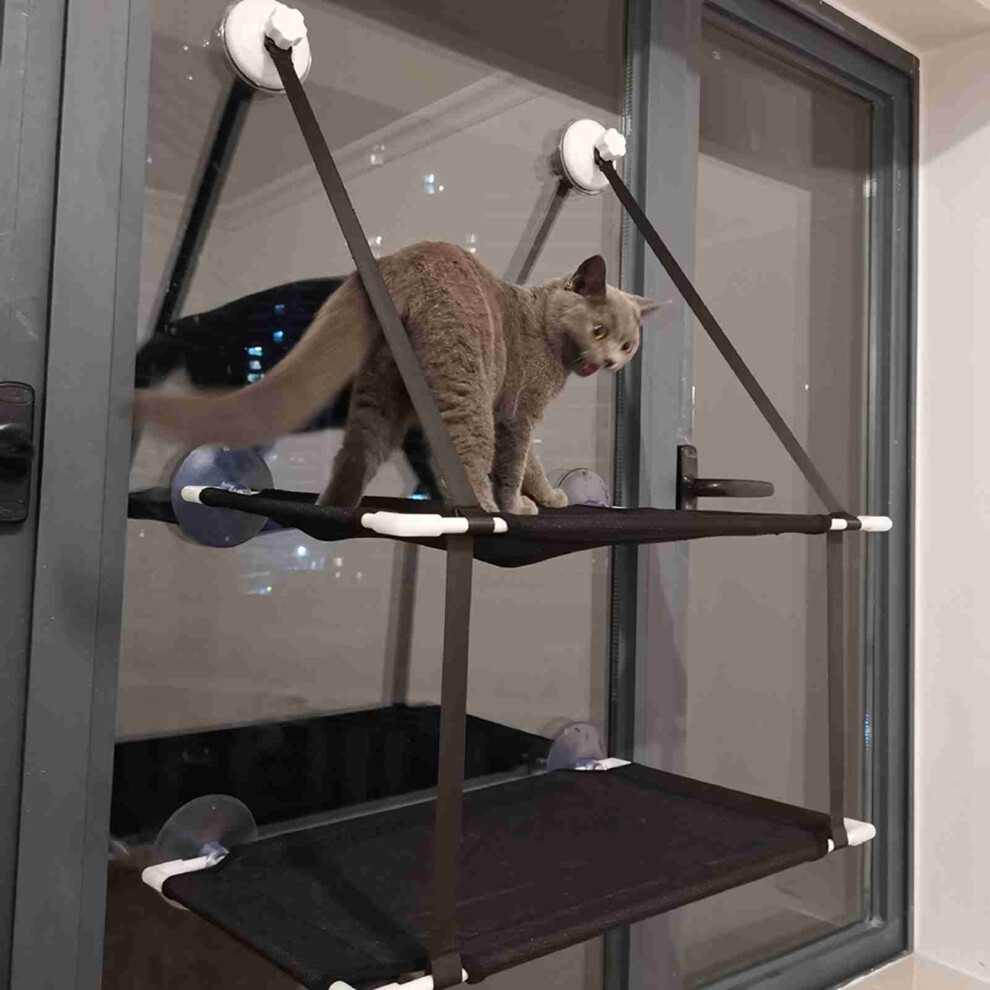 Strong Suction Double Cat Window Perch Space-Saving Hammock for Sunbathing-image-OPC-PJBMVYG-NEW
