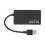 Hub USB 3.0 de 4 puertos, longitud de 14 cm, negro, compacto 2