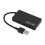 Hub USB 3.0 de 4 puertos, longitud de 14 cm, negro, compacto 13