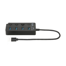 Hub USB 3.0 de 4 puertos 5 Gbps Plug & Play ABS