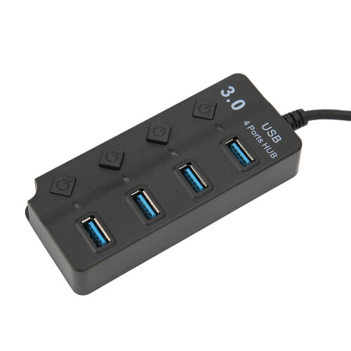 Hub USB 3.0 de 4 puertos 5 Gbps Plug & Play ABS 2