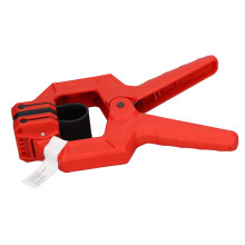 Pinza de resorte en forma de G para una mano, roja/negra