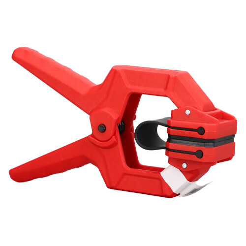 Pinza de resorte en forma de G para una mano, roja/negra 2