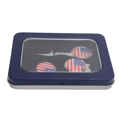 Golf Grün Gabel Kit Kleiner Ballmarker Metall Silber