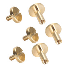 50er Set Bindungsstifte Rundkopf Flachkopf Messing-Schlitzschrauben Niete für Gürtel, Taschen, Geldbörsen, Schuhe, Jacken, Leder und Stoff