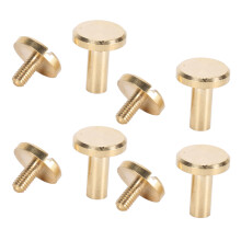 50er Set Befestigungsnieten Rundkopf, Flachkopf, Messing, Schlitzen, Schraubnieten für Gürtel, Taschen, Geldbörsen, Schuhe, Jacken, Leder,